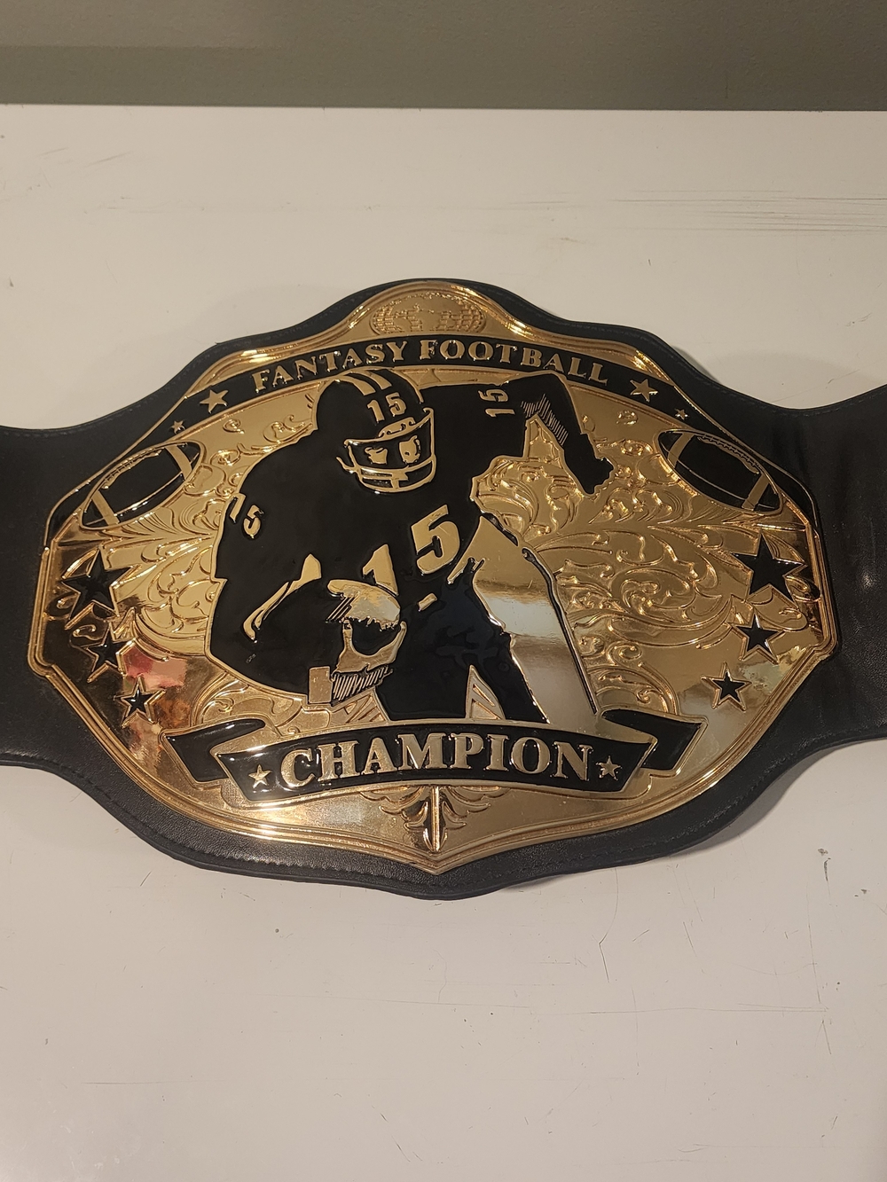 Fantasy Football Championship Belt Trophy - Stiff Arm Edition - Real Metal FFL